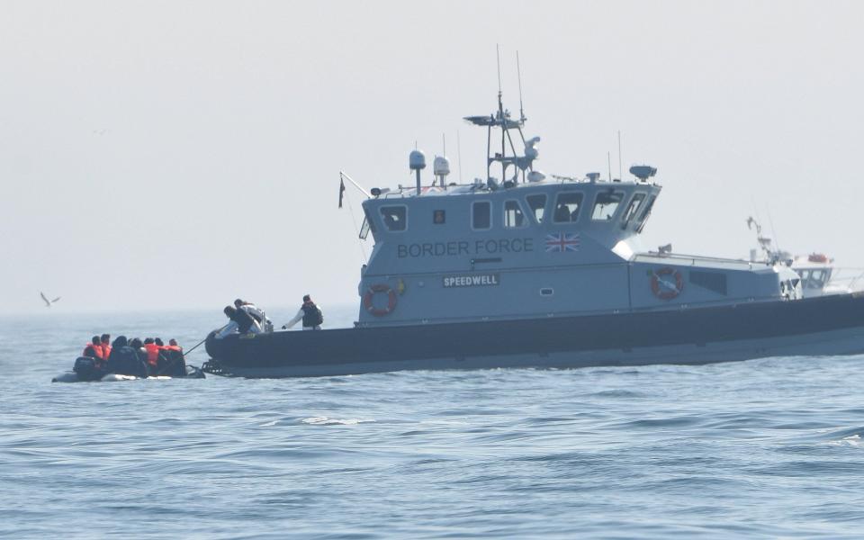 Border force pick up migrant boat - Steve Finn
