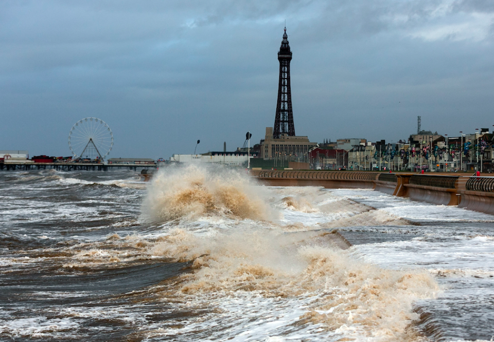 <em>Blackpool is hit by Storm Diana, as the Lancashire seaside resort experienced winds up to 70 mph on Wednesday (SWNS)</em>