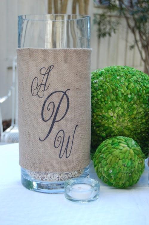 DIY burlap candle holder