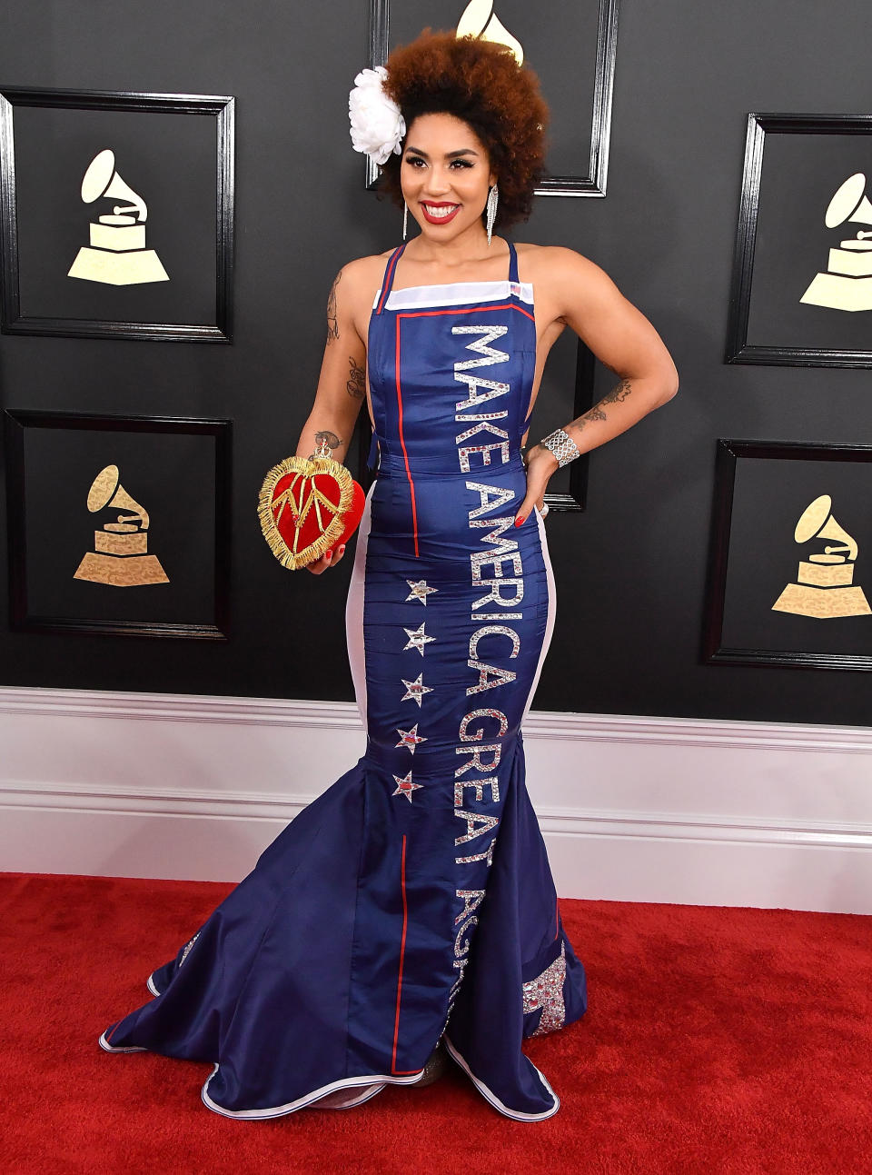 Joy Villa supported President Trump at this year’s Grammy Awards. (Photo: Getty Images)