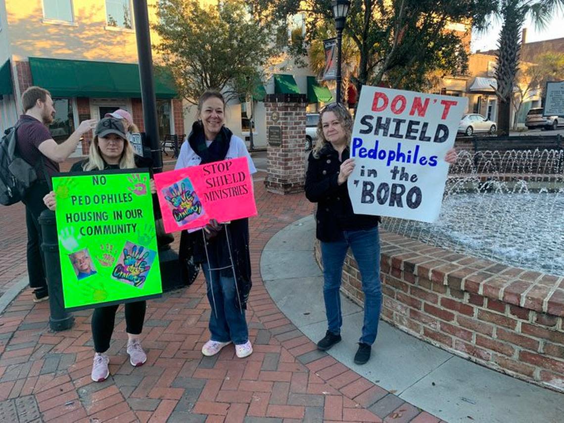 Some Walterboro residents used the attention on the trial as an opportunity to bring attention to their own cause. They were protesting the building of a halfway house,