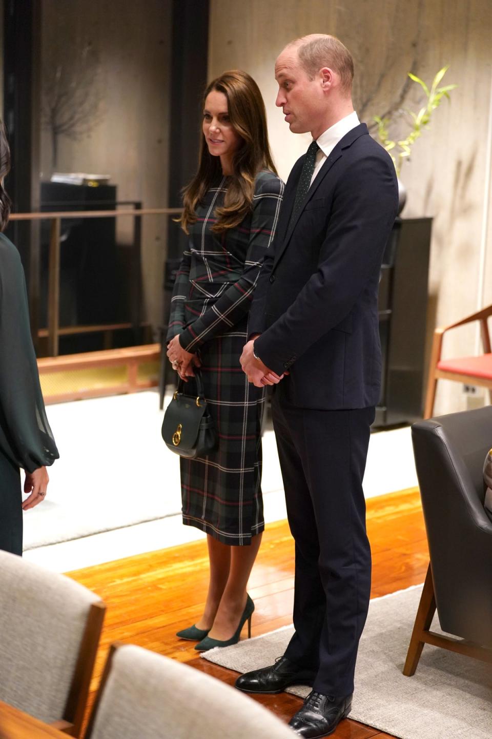 The Prince and Princess of Wales meet the Mayor of Boston, Michelle Wu, at City Hall Boston, on Wednesday (PA)