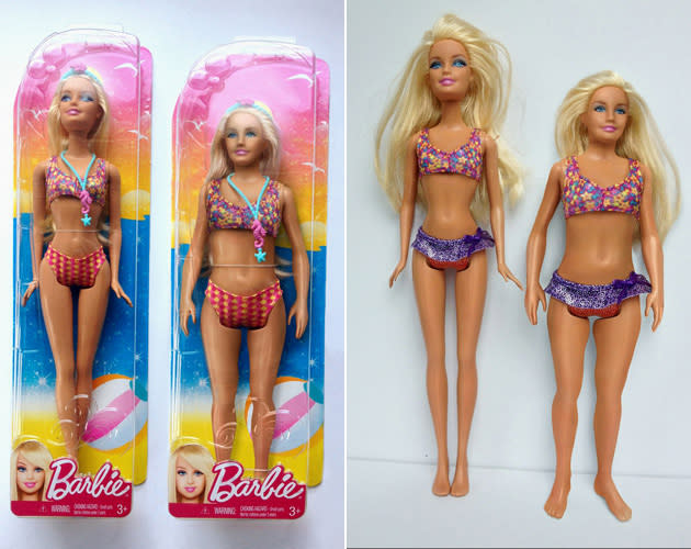 Mattel-Barbie vs. Lamms realitätsnahe Version der Puppe (Bilder: Nickolay Lamm/MyDeals.com)