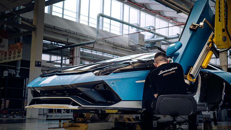 The final Lamborghini Aventador is hand built Sant’Agata Bolognese factory