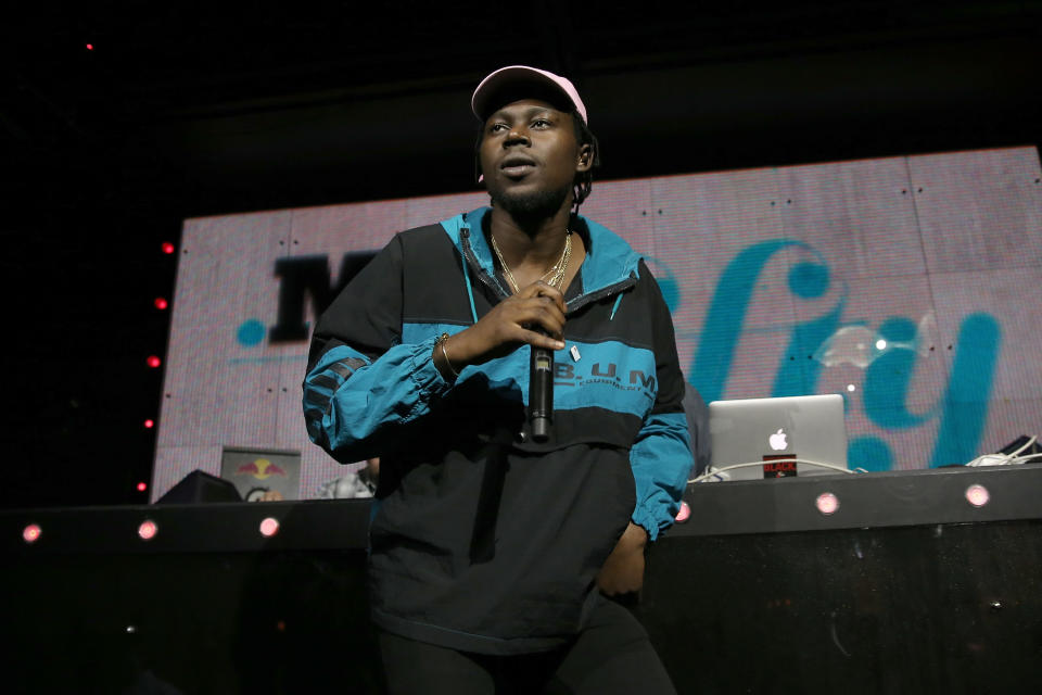 NEW YORK, NY – JUNE 18: Rapper Theophilus London performs onstage GREY GOOSE Vodka Hosts The Inaugural Mic50 Awards at Marquee on June 18, 2015 in New York City. (Photo by Neilson Barnard/Getty Images for Grey Goose)