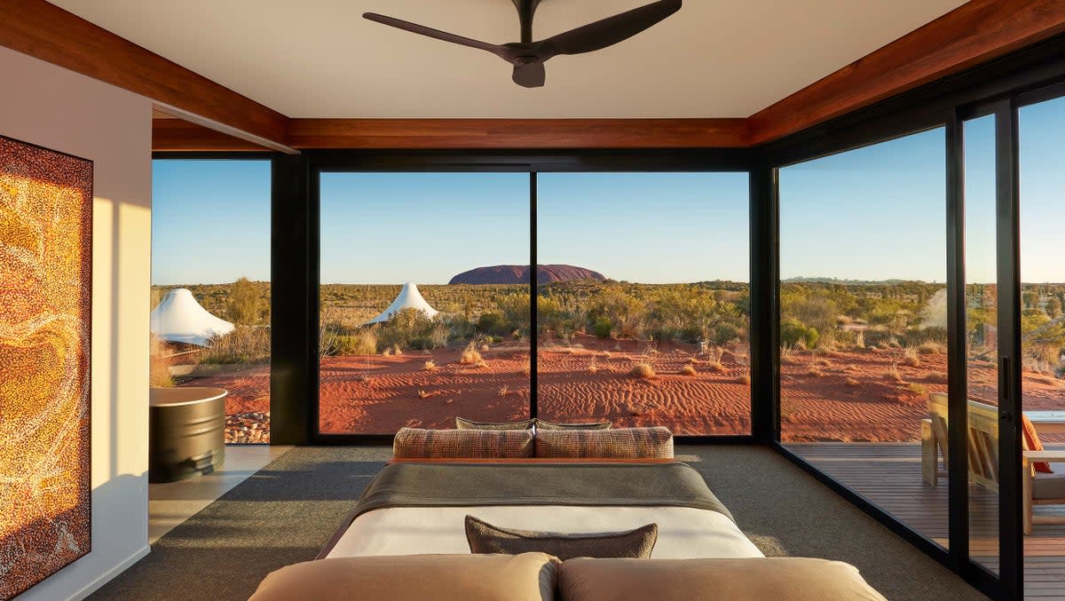 Gaze out to Uluru from the Dune Pavilion at  Longitude 131° (Longitude 131°)