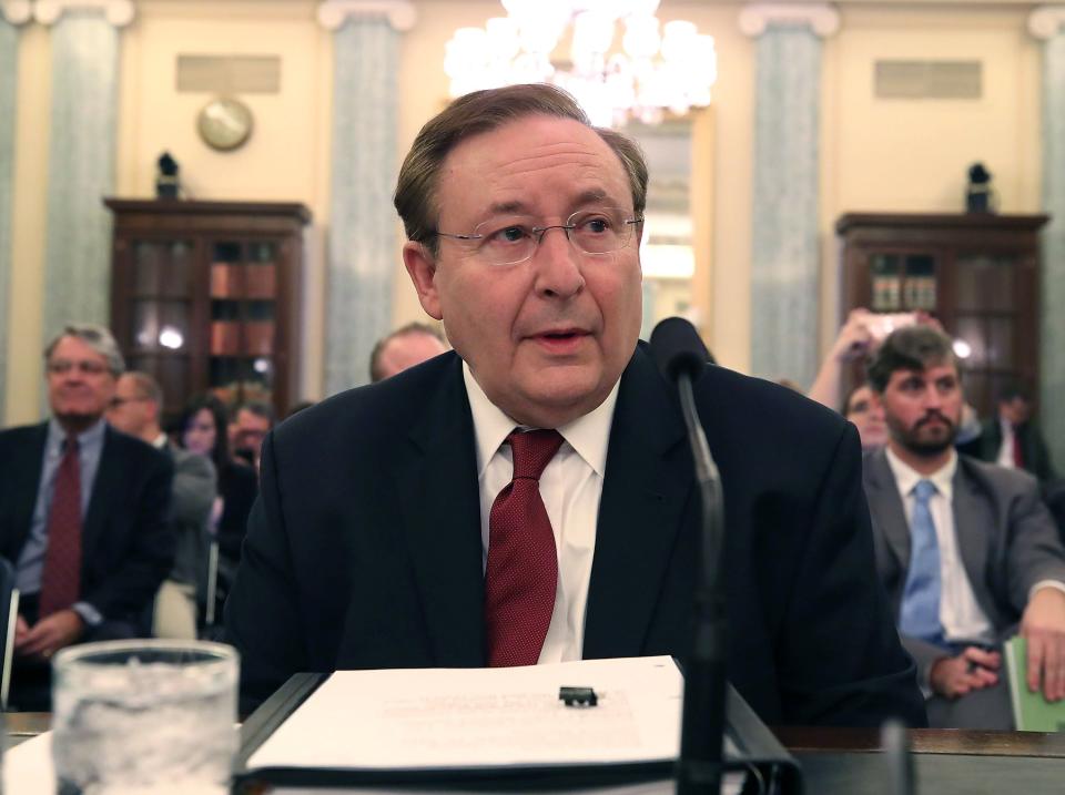 NOAA nominee Barry Myers testifies at his Senate hearing on Nov. 29, 2017.