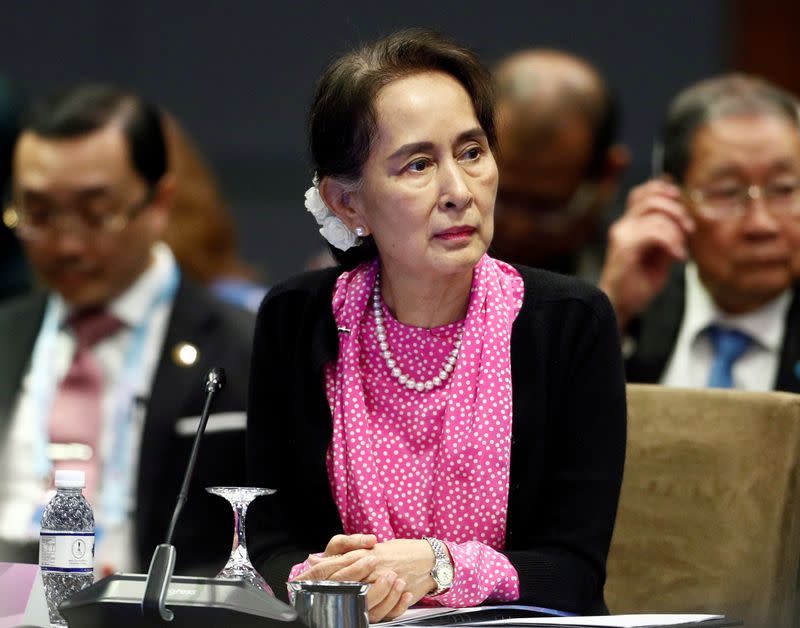 Myanmar’s leader Aung San Suu Kyi attends the ASEAN-China Summit in Singapore