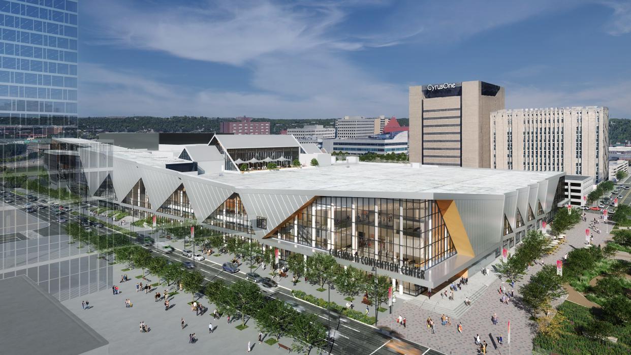 An artist's rendering what downtown Cincinnati's Duke Energy Convention Center renovation and expansion will look like. Construction is expected to start July 1.