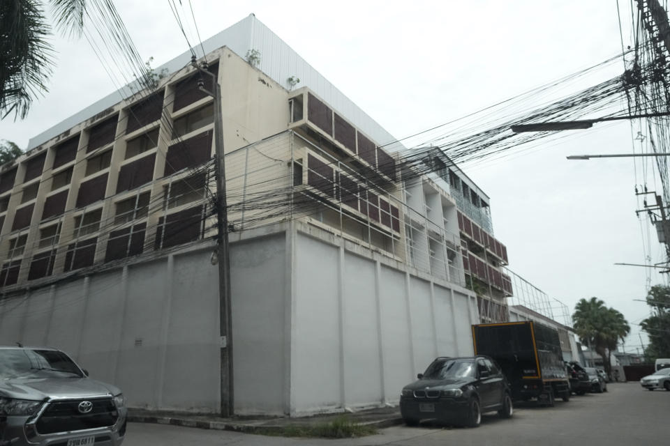 ADDS CLARIFICATION TO SAY THIS PARTICULAR BUILDING IS FOR MEN, NOT FOR WOMEN; GAO'S WIFE AND DAUGHTER ARE HELD AT A DIFFERENT BUILDING - This photo shows a part of a detention center complex where family members of Chinese dissident Gao Zhi are believed to be held in Bangkok, Thailand, Friday, July 21, 2023. Gao's wife and daughter are in detention on immigration charges in Thailand, after a series of bomb threats made in their names against airports, luxury hotels and the Chinese embassy in Bangkok derailed the family’s plan to join him in the Netherlands. (AP Photo/Sakchai Lalit)