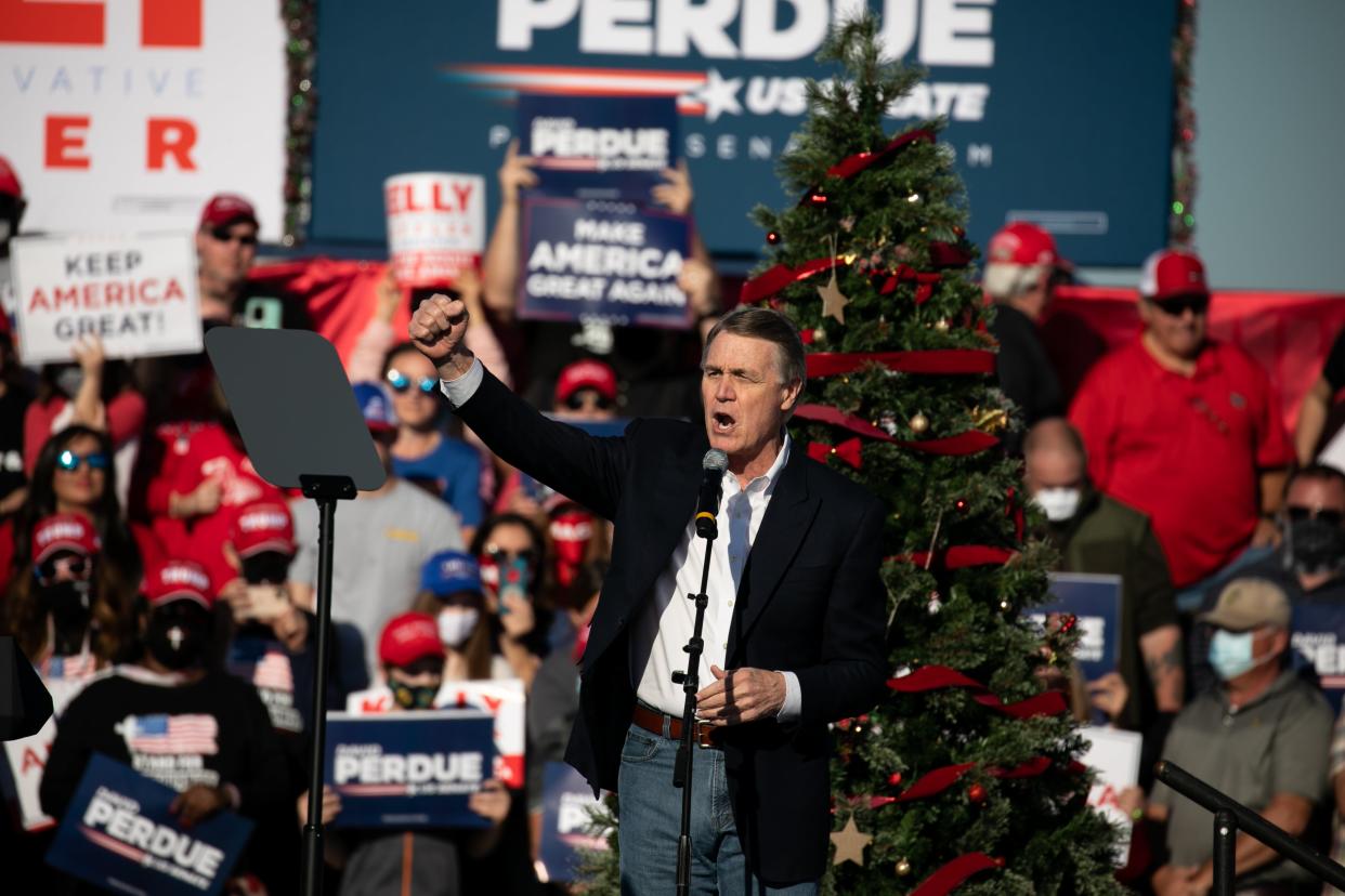 <p>David Perdue on the campaign trail</p> (Getty)