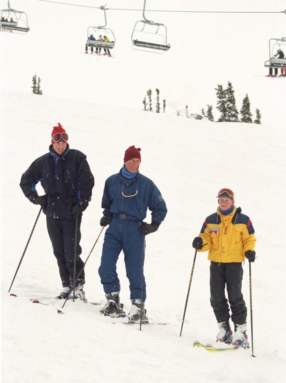 the prince of wales and princes william harry skiing in whistler