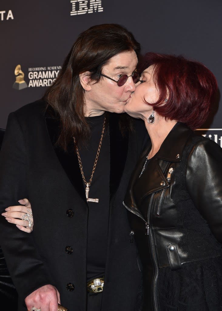 Ozzy and Sharon Osbourne attend the pre-Grammy gala and Grammy Salute to Industry Icons honoring Sean “Diddy” Combs on Jan. 25, 2020. FilmMagic