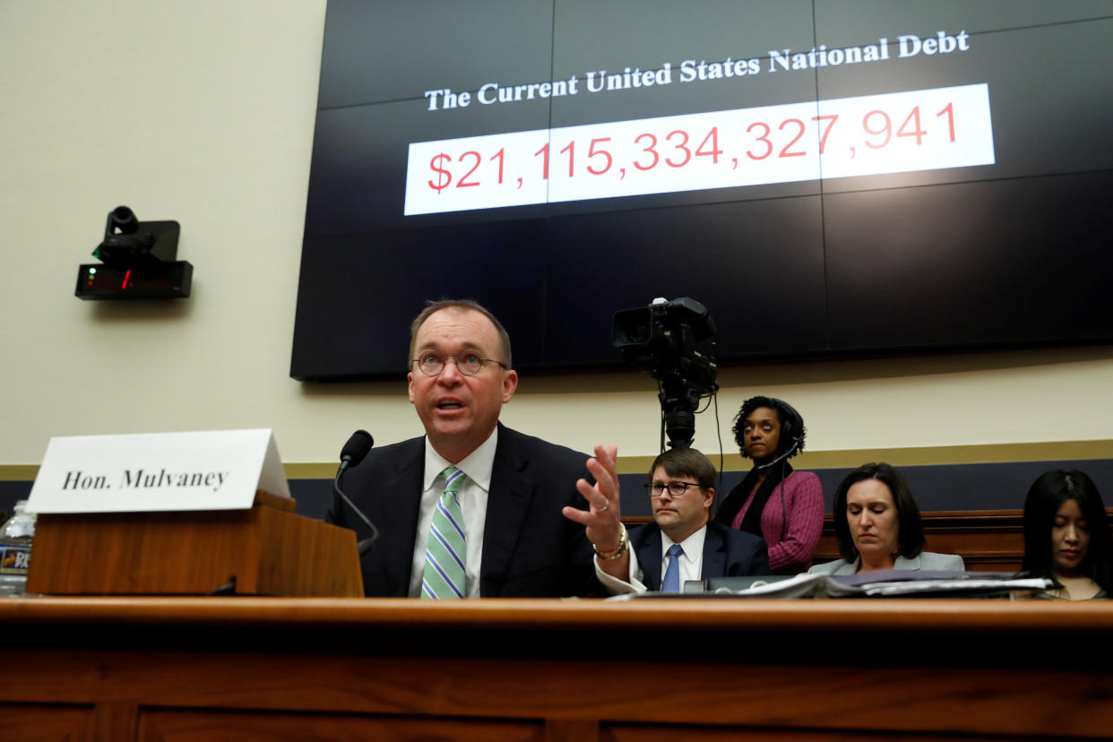 Office of Management and Budget Director Mick Mulvaney, who is also acting&nbsp; director of the Consumer Financial Protection Bureau, testifies&nbsp;at a House Financial Services Committee hearing Wednesday. (Photo: Aaron Bernstein / Reuters)