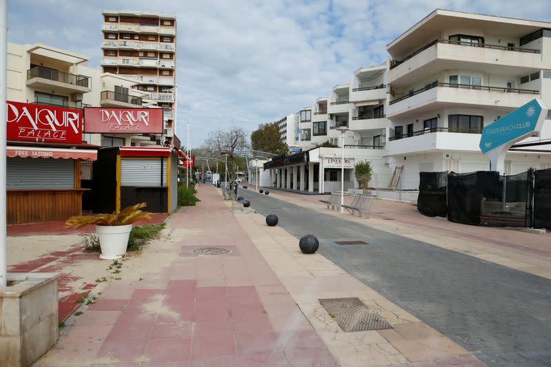 General view of the Punta Ballena touristic area in Magaluf during the coronavirus disease (COVID-19) outbreak in Mallorca