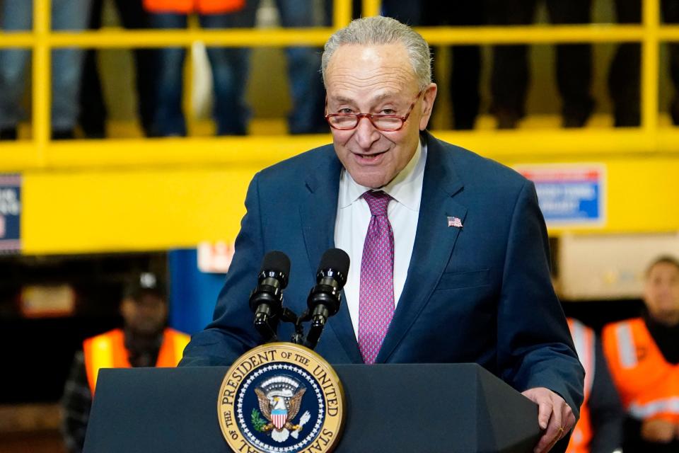 "The fed share of Gateway is now more than 70% — this is unheard of. But this is New York and I'm the majority leader. We go big," said Sen. Chuck Schumer, D-NY, who announced a nearly $4 billion federal grant award for the Gateway rail tunnel project.