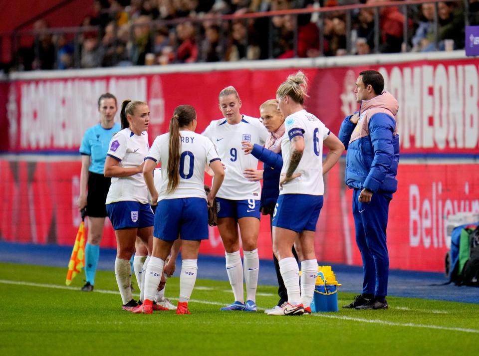 Sloppy: Lionesses conceded three goals in a game for the first time under Sarina Wiegman (PA)