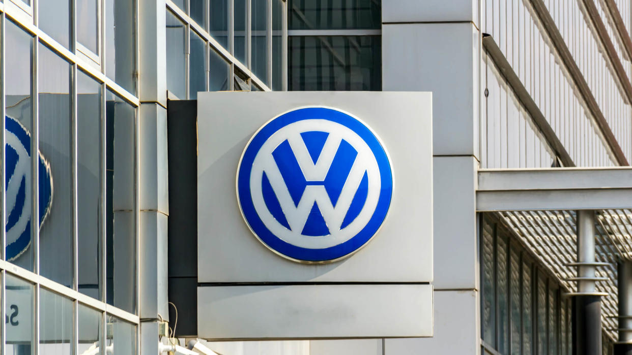 Ankara, TURKEY - August 5, 2018 : Volkswagen logo on a facade.