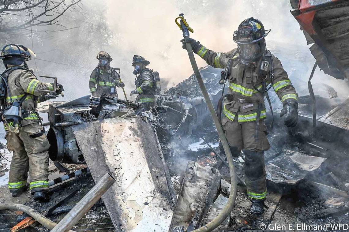 Three homes were damaged when a military plane crashed in a Lake Worth, Texas, neighborhood in 2021. Residents and local authorities say it’s a miracle no one was killed.