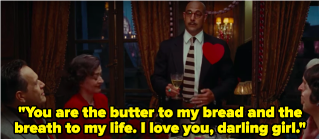 A man saying "You are the butter to my bread and the breath to my life. I love you"