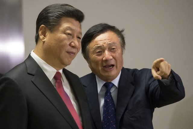 Ren Zhengfei, right, with China’s President Xi Jinping