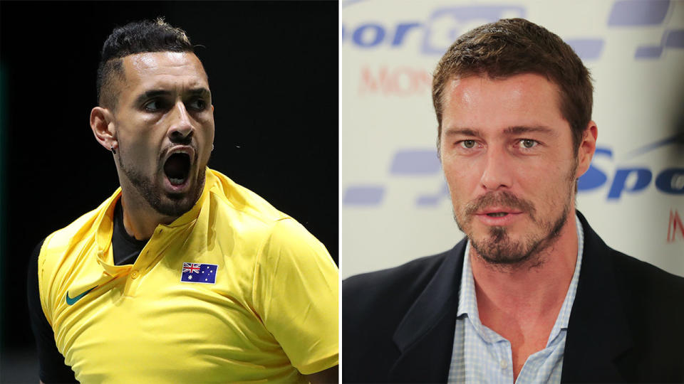 Nick Kyrgios (pictured right) and Nick Kyrgios (pictured left). (Getty Images)