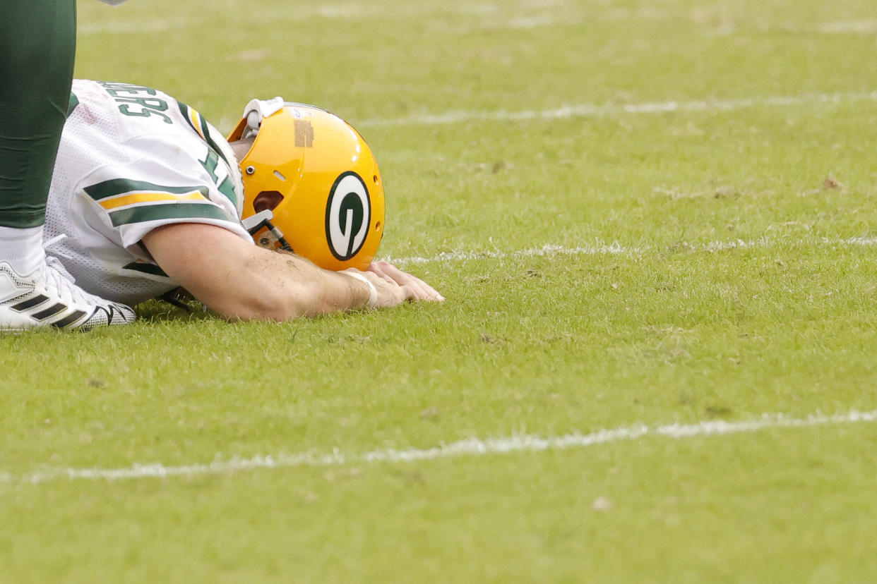 It's been that kind of year for Aaron Rodgers and the Packers. Fortunately they can get their record back to .500 and their season back on track with a win over *checks notes* the Buffalo Bills. (Geoff Burke-USA TODAY Sports)