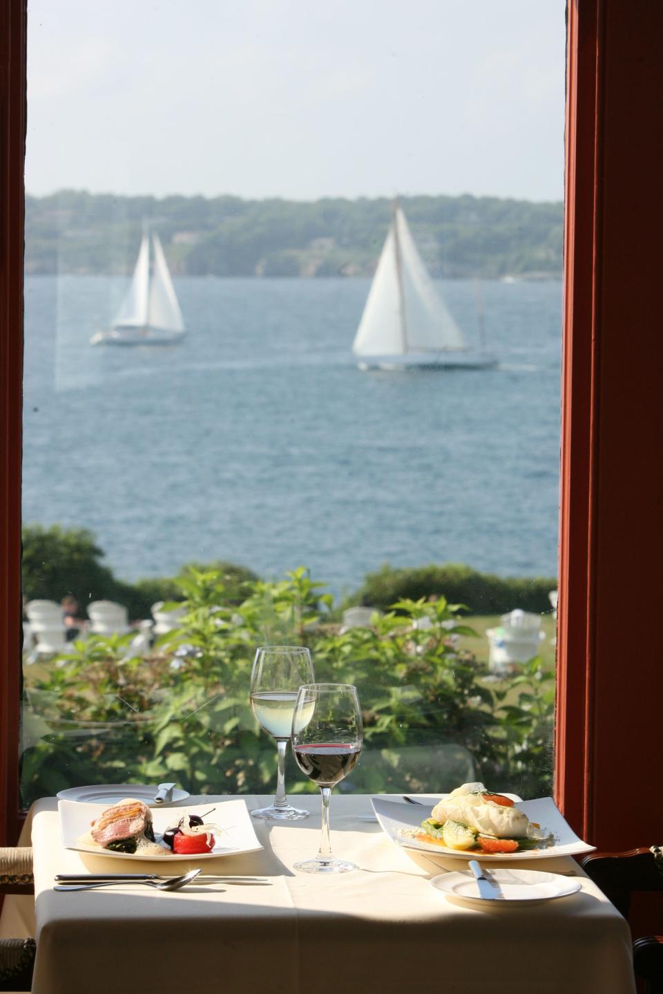 Newport's Castle Hill Inn offers sweeping views of Narragansett Bay while you're dining or sipping a drink out on the lawn.