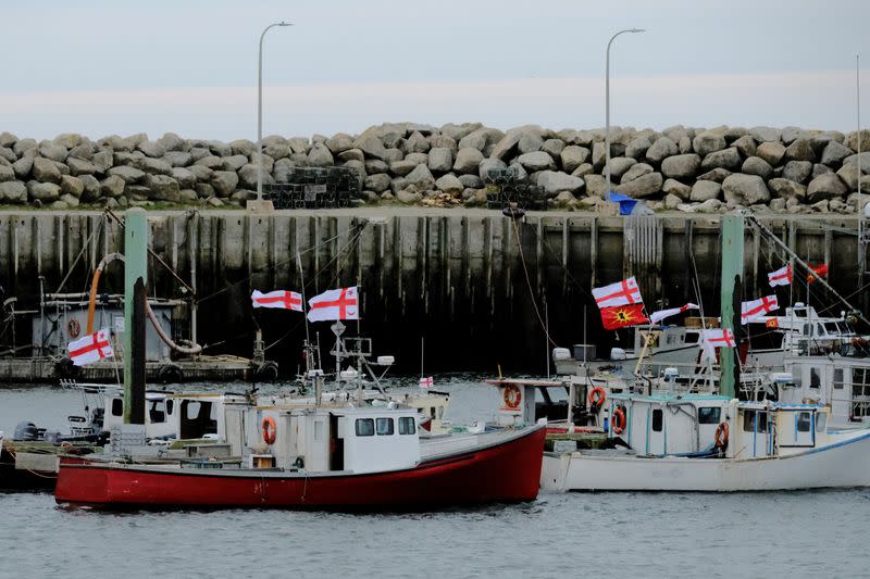 FILE PHOTO: Fishing boats from the Sipekne'katik band are seen tied up in Saulnierville