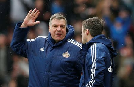 Football Soccer - Sunderland v Manchester United - Barclays Premier League - Stadium of Light - 13/2/16 Sunderland manager Sam Allardyce celebrates at the end of the match Action Images via Reuters / Lee Smith Livepic