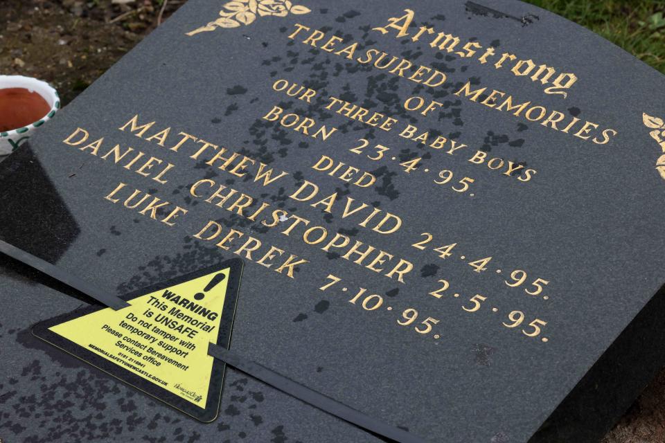 Graves in Heaton Cemetery that have been laid down after being deemed unsafe by Newcastle City Council.