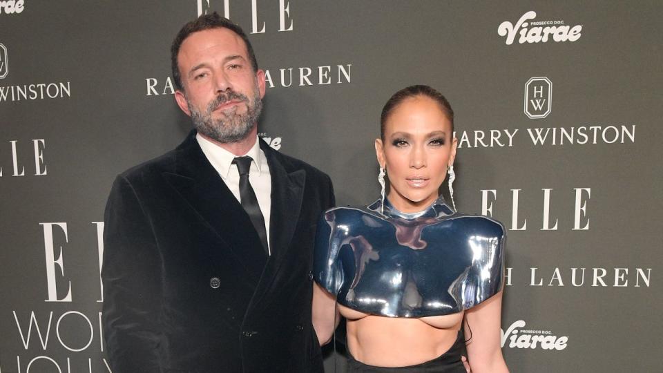 Ben Affleck and Jennifer Lopez.  Photo by Charlie Galley/Getty Images for ELLE.