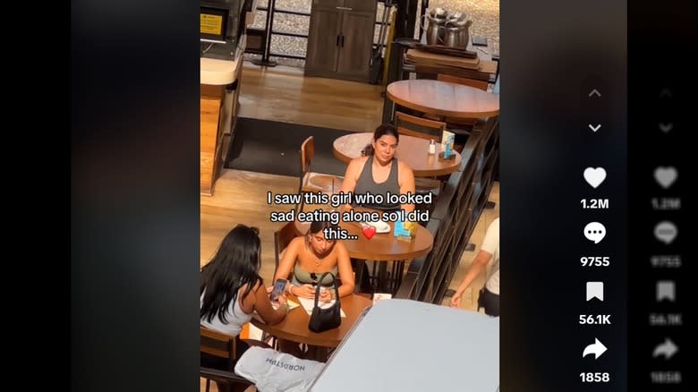 Viral TikTok of woman eating alone