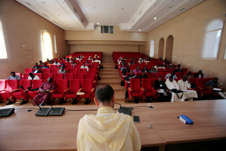 Students attend a class at Mohammed VI Institute for training Imams in Rabat, Morocco April 16, 2019. REUTERS/Youssef Boudlal