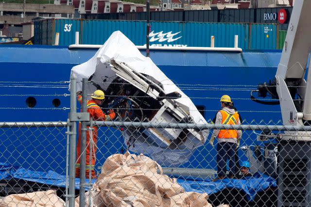 <p>Paul Daly/The Canadian Press via AP</p> Recovered debris from the 'Titan' submersible