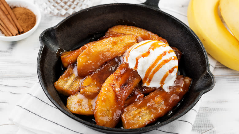 Bananas Foster in pan