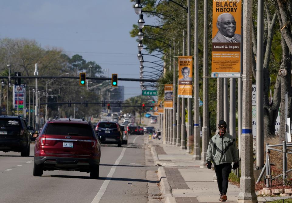 Daytona Beach is celebrating Black History month with banners along International Speedway Boulevard that honor 18 local Black leaders.