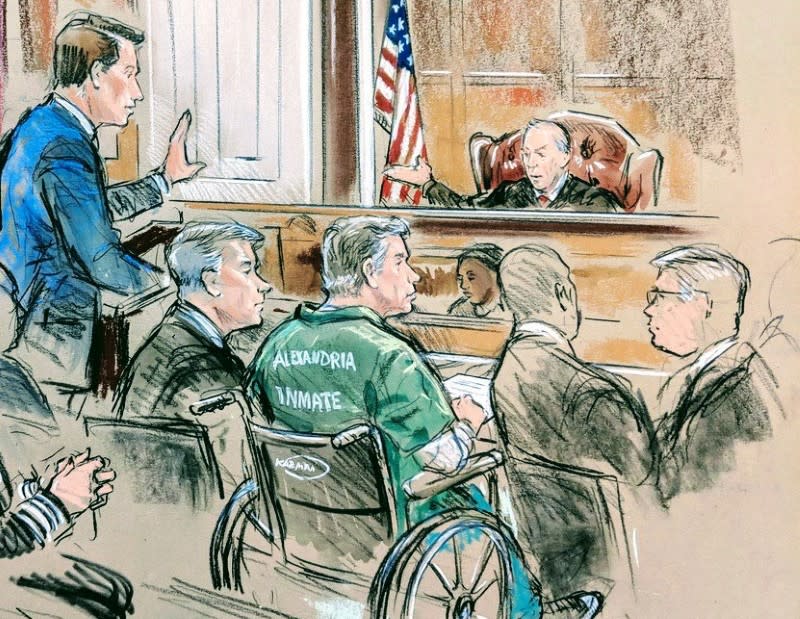 Dibujo del juicio a Paul Manafort, exjefe de campaña de Trump.