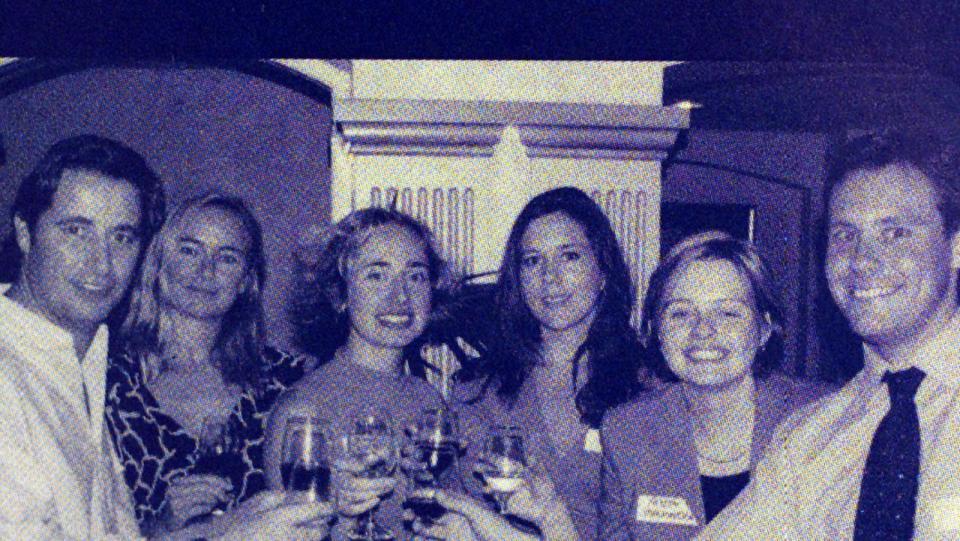 Mary Donaldson (3rd from right), girlfriend of Crown Prince Frederik of Denmark, at function at Wrest Point Hotel Casino.