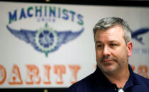 Mike Evans, group leader for the International Association of Machinists and Aerospace Workers, speaks to the media at IAM headquarters after workers rejected union representation at the Boeing South Carolina plant in North Charleston, South Carolina, U.S. February 15, 2017. REUTERS/Randall Hill