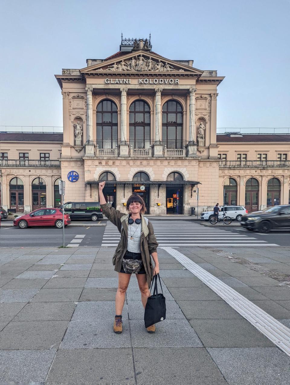 Lucie outside Zagreb’s Glavni Kolodvor station (Lucie Grace)