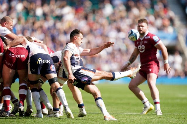 Saracen’s Ivan van Zyl kicks clear during the Gallagher Premiership final