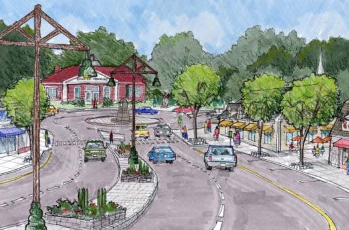 This rendering from a 2003 report depicts what a Town Center could look like in Portsmouth on East Main Road in the area of Clements' Marketplace.