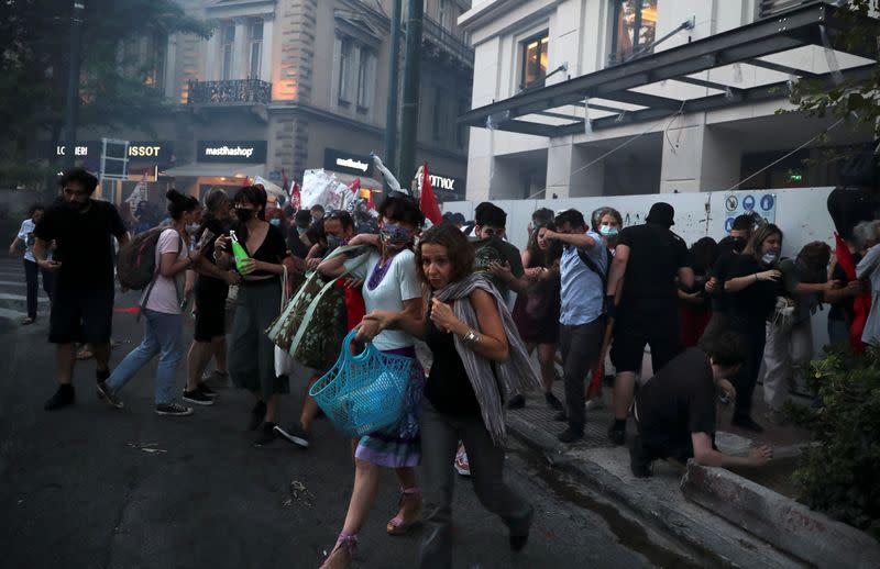 Demonstration against government plans to regulate street protests in Athens