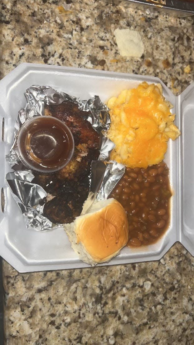 A plate of BBQ cooked up by Arkansas defensive tackle Cam Ball. The redshirt sophomore has sold BBQ plates twice this season as he looks to continue his passion over the grill.