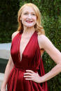 <p>Veteran actress Patricia Clarkson has an Anne Hathaway moment before the Vanity Fair Oscars party.</p>