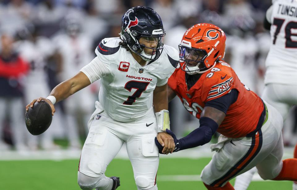 The Texans may need to rely on quarterback C.J. Stroud even more heavily this week in the wake of top running back Joe Mixon's ankle injury Sunday night against the Bears.