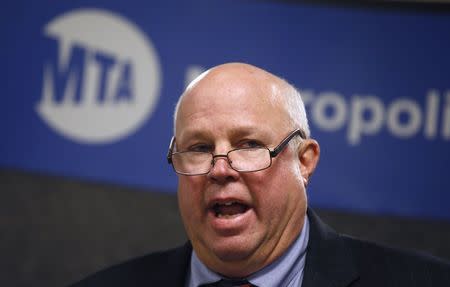 Metropolitan Transportation Authority (MTA) Chairman Thomas Prendergast speaks at a news conference in New York, July 14, 2014. REUTERS/Mike Segar