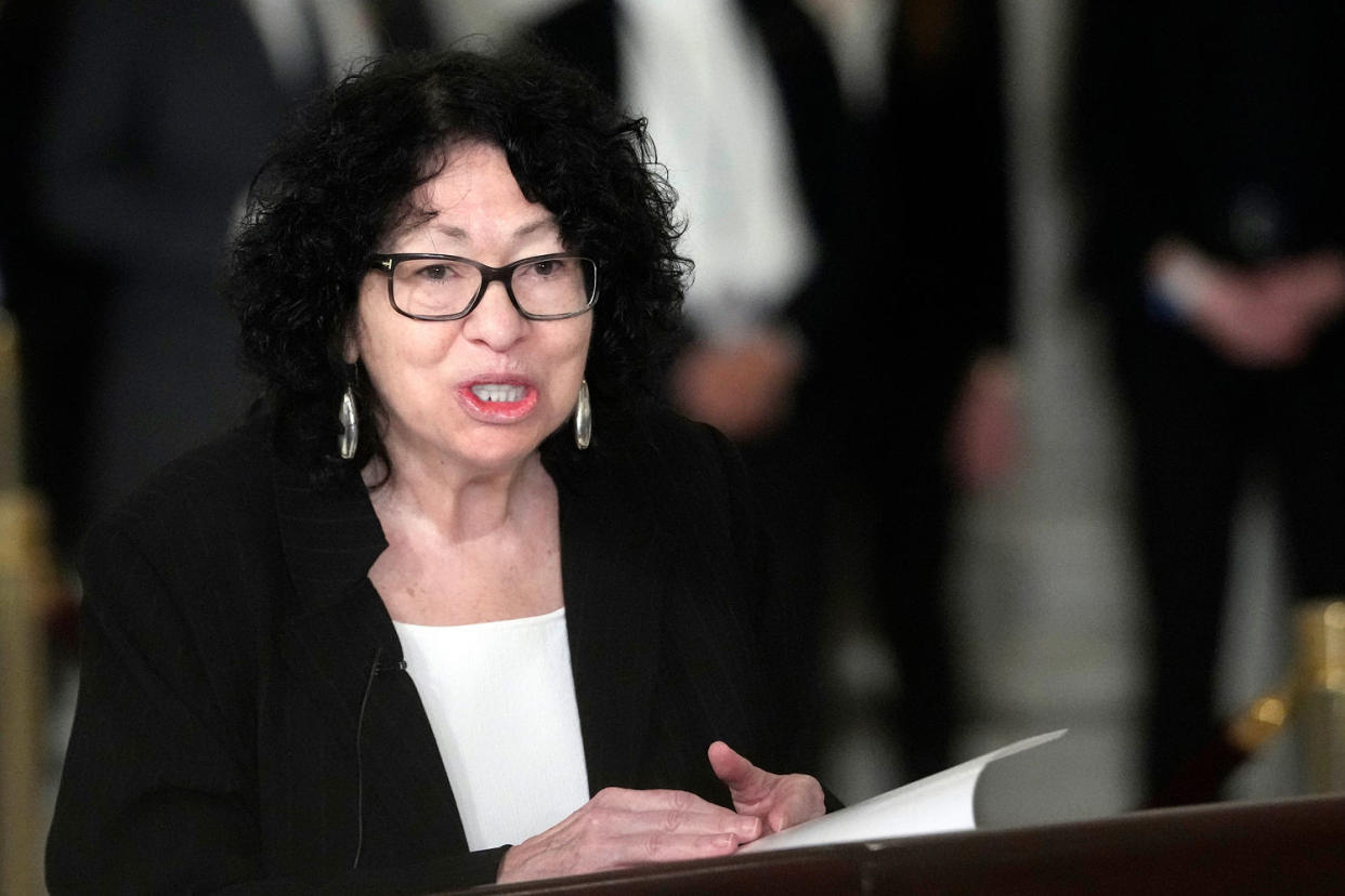  Sonia Sotomayor speaks during a private service (Jacquelyn Martin / AP Pool)