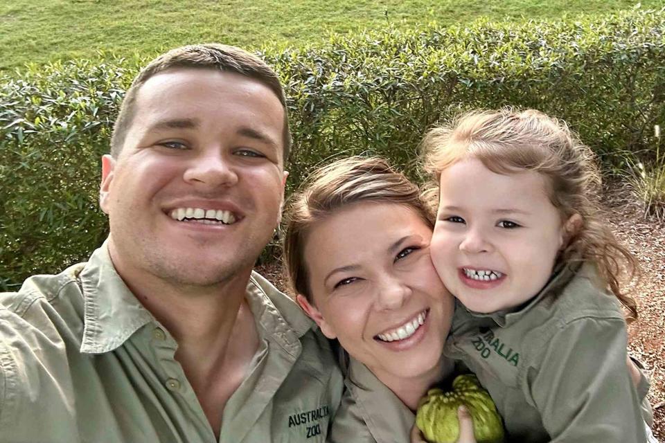 <p>Bindi Irwin/Instagram</p> Bindi Irwin with Chandler Powell and daughter Grace